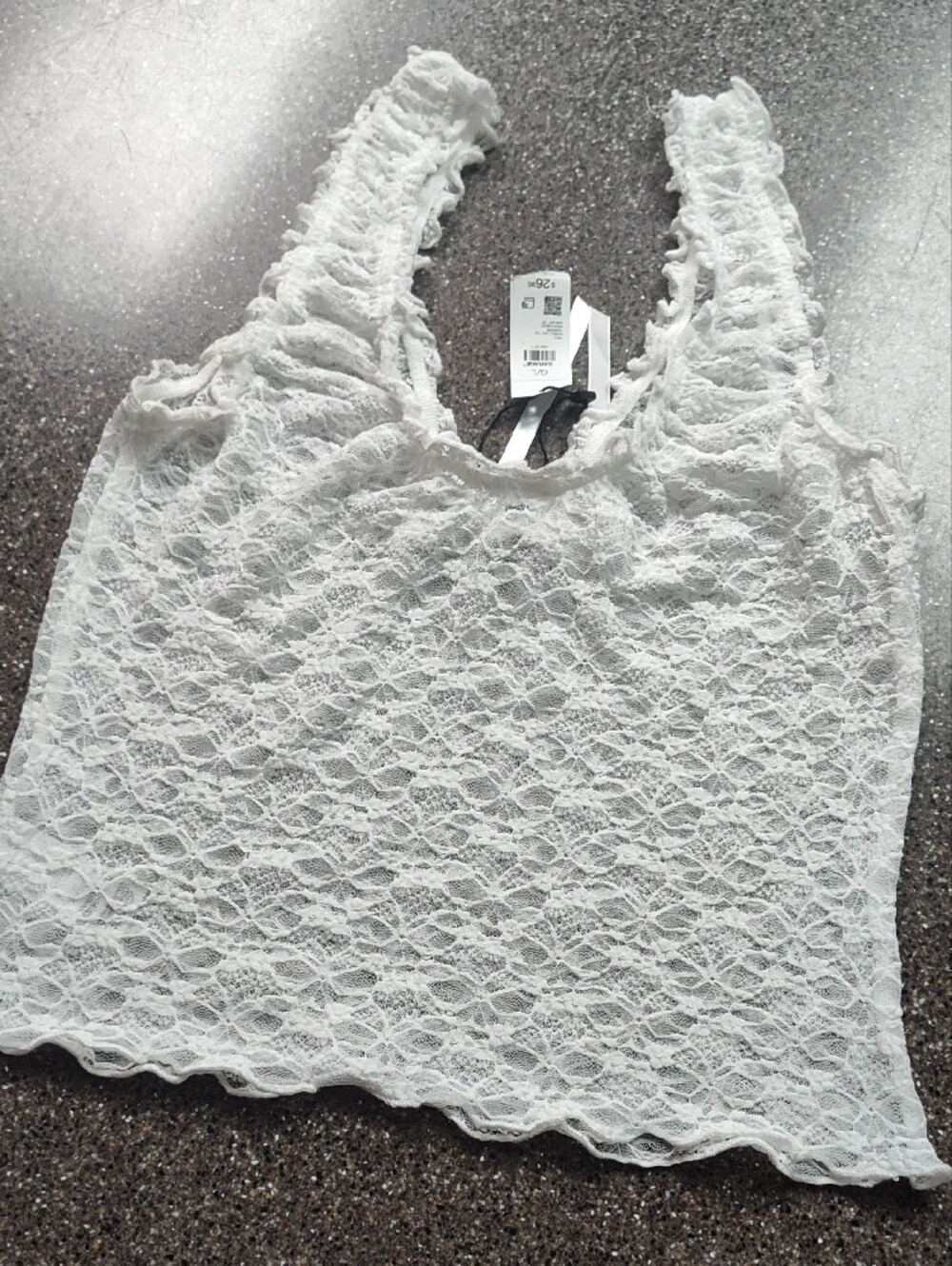 Garage White Lace Ruffled Strap Camisole - Picture 3 of 4